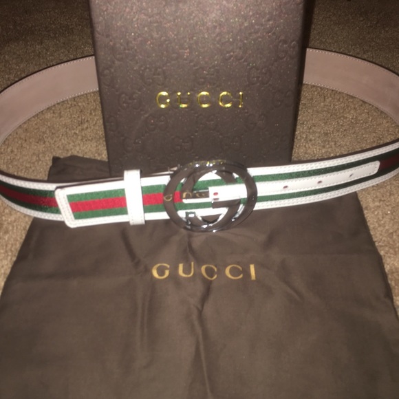 White, Green, and Red Gucci Belt - Picture 2 of 5